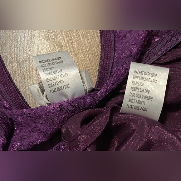 Women’s Cinema Etoile Purple Satin & Lace Sleepwear Set M - Picture 12 of 12
